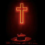 croix lumineuse rouge blanc moderne minimaliste acrylique LED chambre décoration festive Pâques Halloween