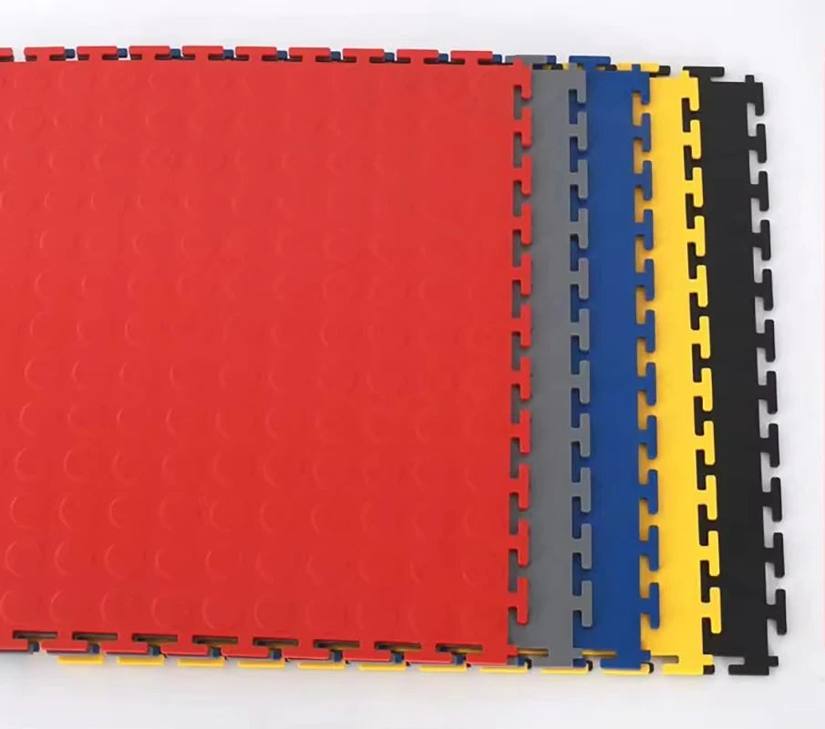 tapis sol modulaires antidérapants carreaux géométriques rouge gris bleu jaune vert modernes imperméables résistants