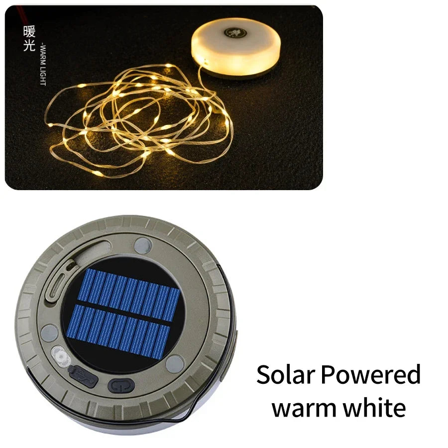 guirlande lumineuse extérieure imperméable 10m 5m rgb rechargeable noel camping