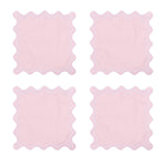 serviettes table classiques fleurs roses jaunes bordure bleue coton rose vert blanc