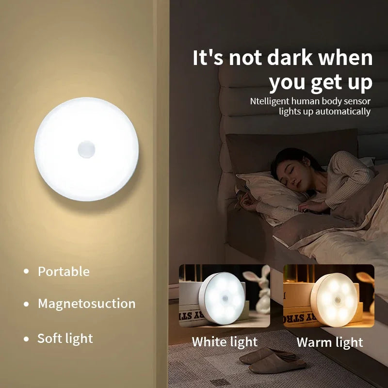 veilleuse led rechargeable sans fil lampe sol blanche moderne détecteur mouvement usb portable
