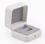 boîtes bijoux cuir blanc classique boutons dorés coffret cadeau emballage bijoux opacité matériauintérieur autres