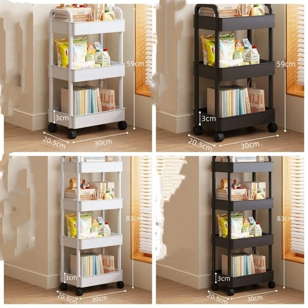 chariot rangement acier inoxydable blanc noir moderne utilisation multiple réutilisable multifonctionalité roulettes universelles