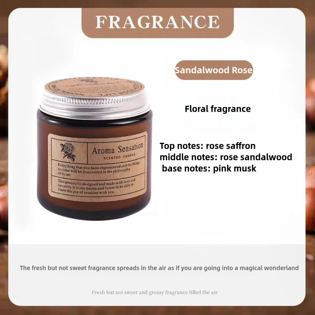 bougies parfumées cire soja marron clair étiquette blanche aromathérapie décoration maison cadeau événementNELLE luxE