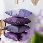 housse coussin violet velours doux décoration canapé chambre lit moderne unis 30x50cm 45x45cm