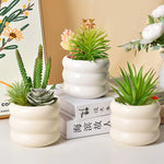 pots fleurs céramique porcelaine moderne plante verte décoration intérieure blanc relief bulles