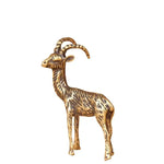 statue animale chèvre or marron texturée rayures traditionnelle décoration maison ornement fengshui richesse