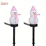 décoration noël bonhomme neige lumineux solaire extérieure intérieure clips glitter festive blanc rouge verte