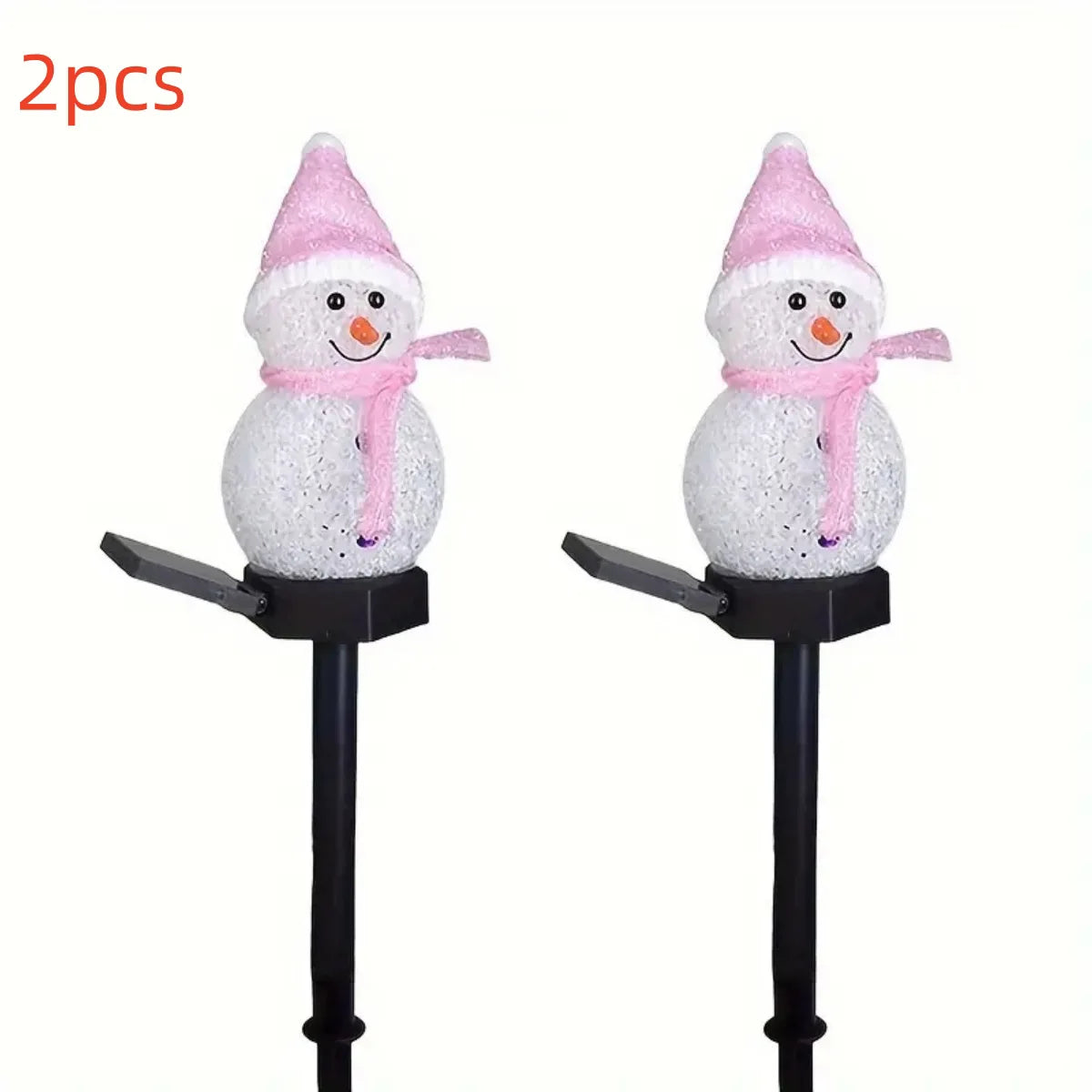 décoration noël bonhomme neige lumineux solaire extérieure intérieure clips glitter festive blanc rouge verte