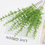 branche artificielle eucalyptus feuilles rondes vertes dorées décoration mariage centre table intérieur extérieur