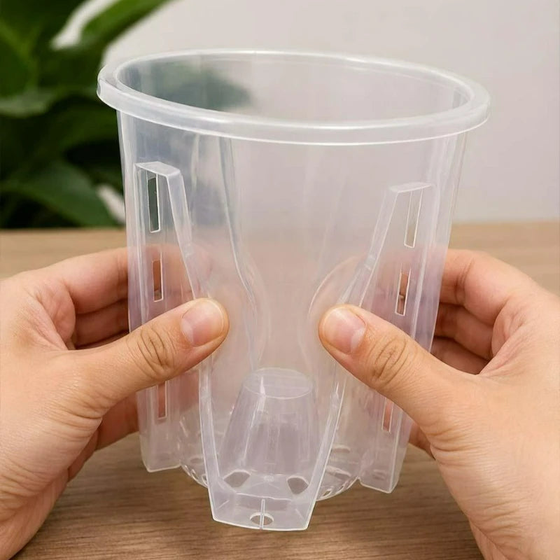 pot plante transparent moderne grille drainage taille moyenne large extra large