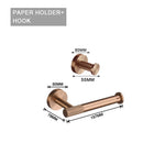 ensemble accessoires salle bain moderne métal or rose porte serviettes barre crochet mural
