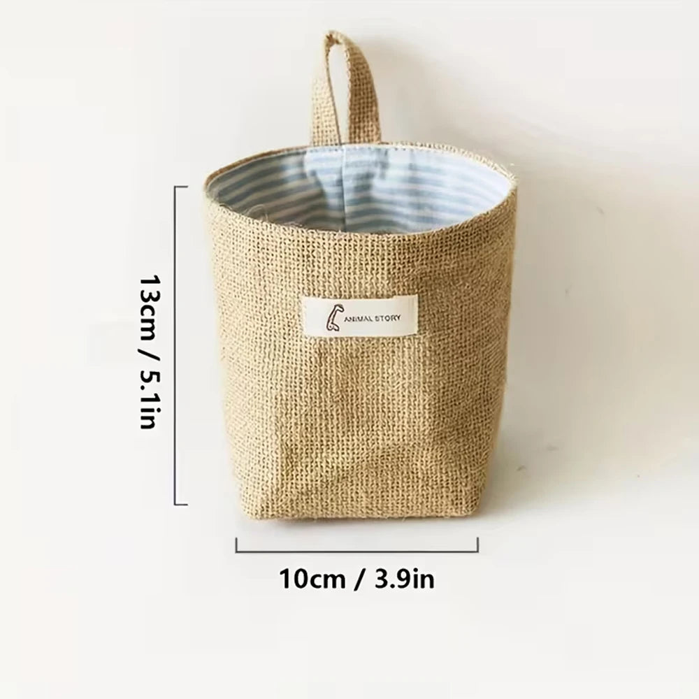 sac main toile jute rayé étoiles noires rustique boho chic anneau métallique beige gris