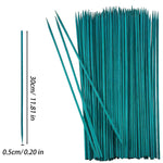 tuteurs plantes réutilisables bambou tiges fleurs artificielles vert foncé lisses modernes adhésifs 30cm 40cm