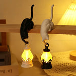 lampe table led noir blanche lanterne animal chat moderne minimaliste clips