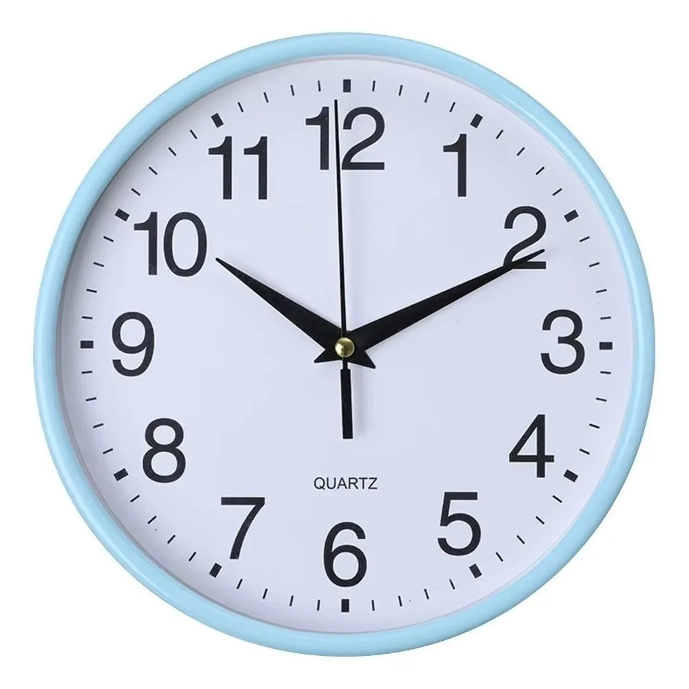 horloges murales modernes aiguille facile lecture couloir salon blanc bleuclair minimaliste