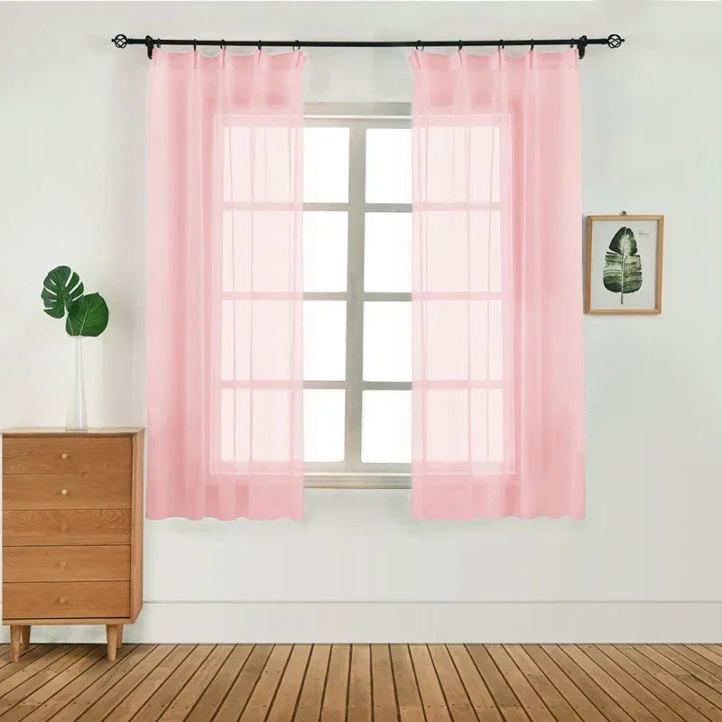 rideau romain transparent moderne minimaliste tulle 100x130cm anneaux chambre hospitalière