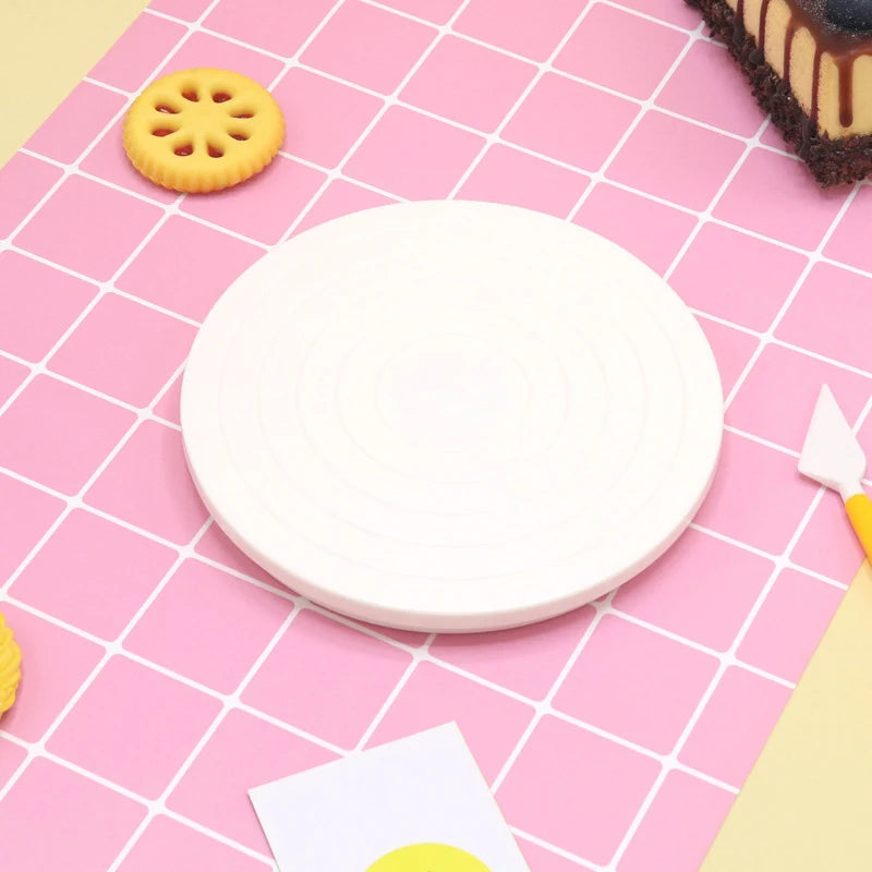 plateau decoration biscuits rose circles concentriques opaque moderne plastique diametre 14cm hauteur 15cm