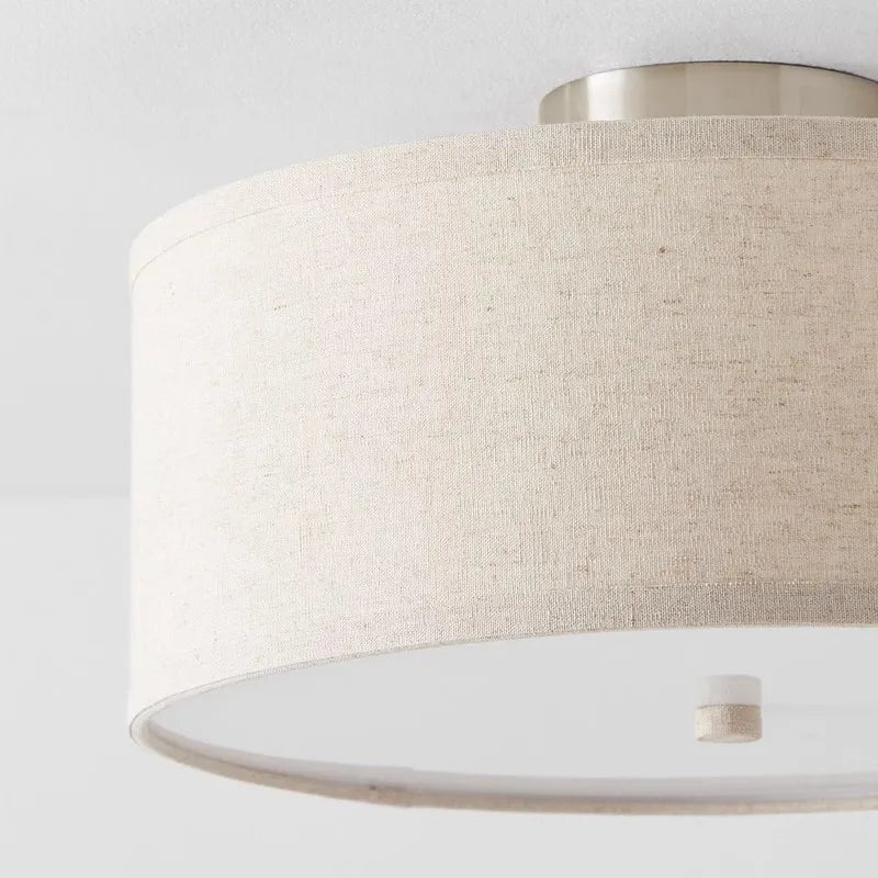 lampe moderne tissu lin beige clair cuisine chambre coucher entrée couloir 6000k 3000k