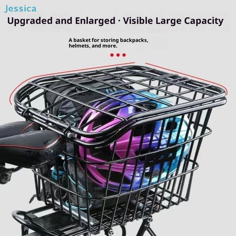 panier arrière vélo maille métallique noir clips transport sacs sport moderne robuste