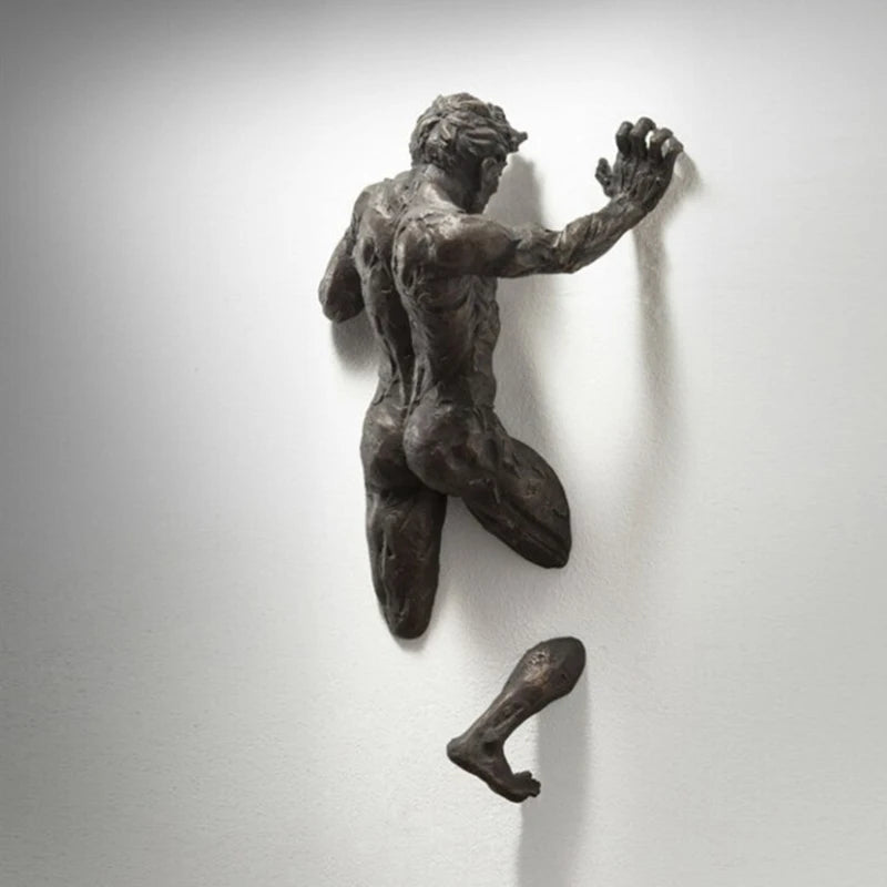 sculpture abstraite résine marron vert réaliste moderne décoration intérieure nordique art surréaliste