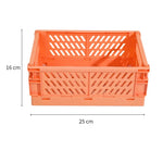 caisse rangement pliable plastique orange vert beige gris rose grille perforations moderne pratique