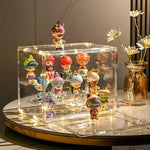 boîte rangement transparente pliable acrylique moderne figurines pièces organisateur jouets display storage box