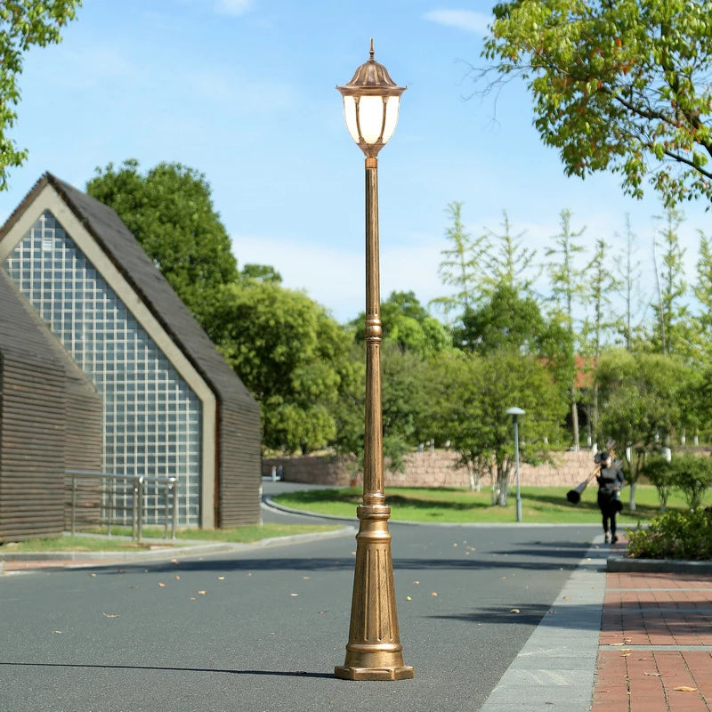 lampe rue or noir classique éclairage public extérieur led ip65 aluminium certifiée