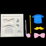 moules silicone gâteaux pâtisserie motifs moustaches nœuds papillon décorations cupcakes