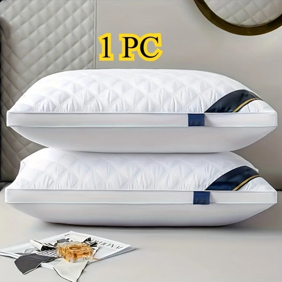 oreiller blanc quilté moderne hypoallergénique lavable machine 100% polyester fibres qualité haute résilience