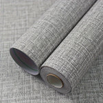 papier peint auto adhésif texture lin moderne beige clair gris clair vert pastel 10m
