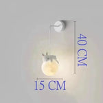 lampe suspendue moderne ours lapin sphère lunaire décoration chambre salon blanc rose