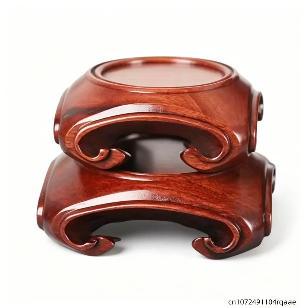 support décoratif bois rouge texture naturelle classique figurine miniature vase decorationintérieur
