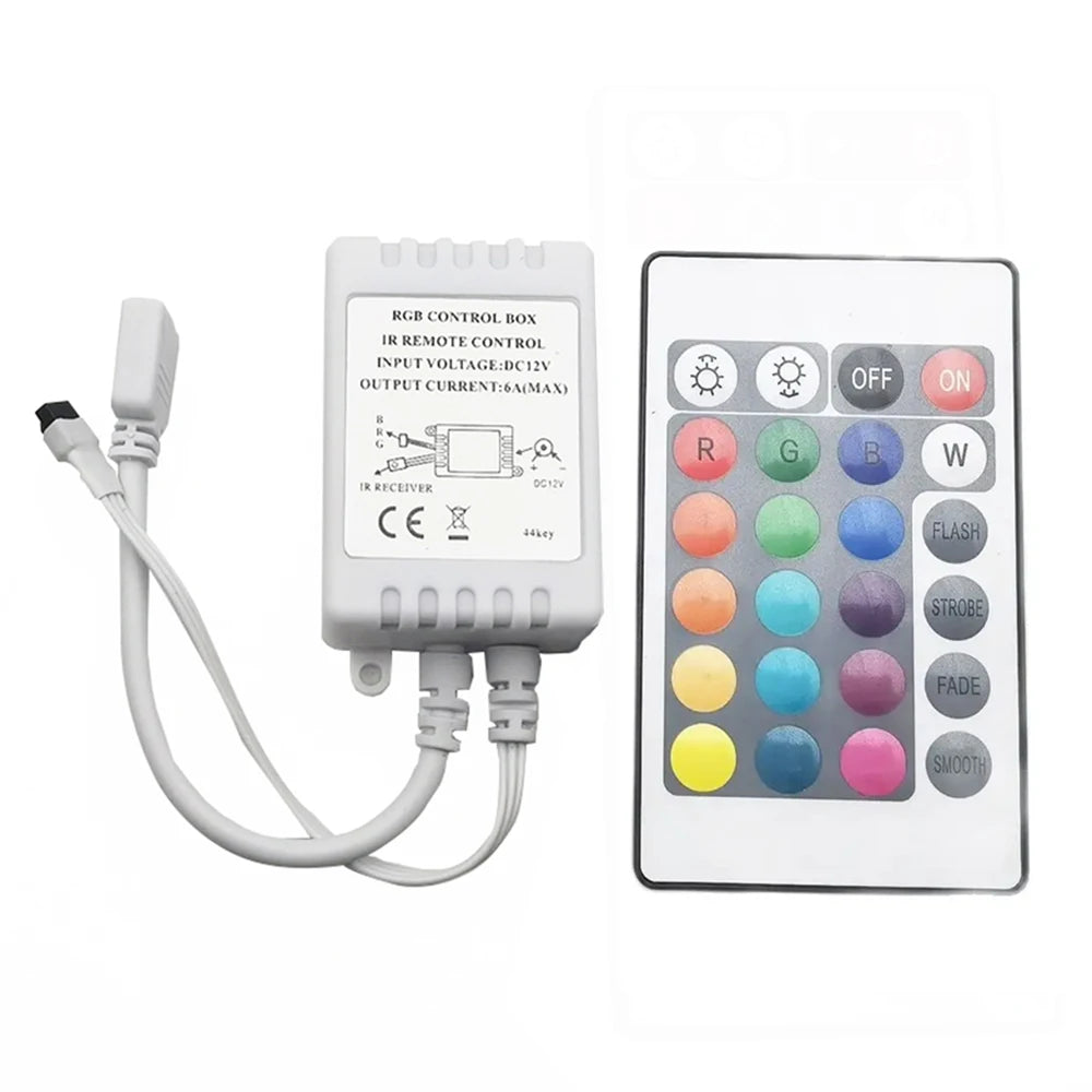 contrôleur lumière led rgb 24 touches 44 touches télécommande ir blanc noir moderne
