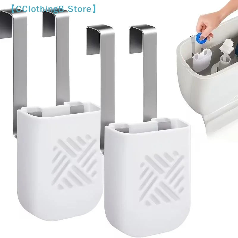 brosse toilette moderne blanche grille géométrique clips fixation durable élégante salle bains organisation