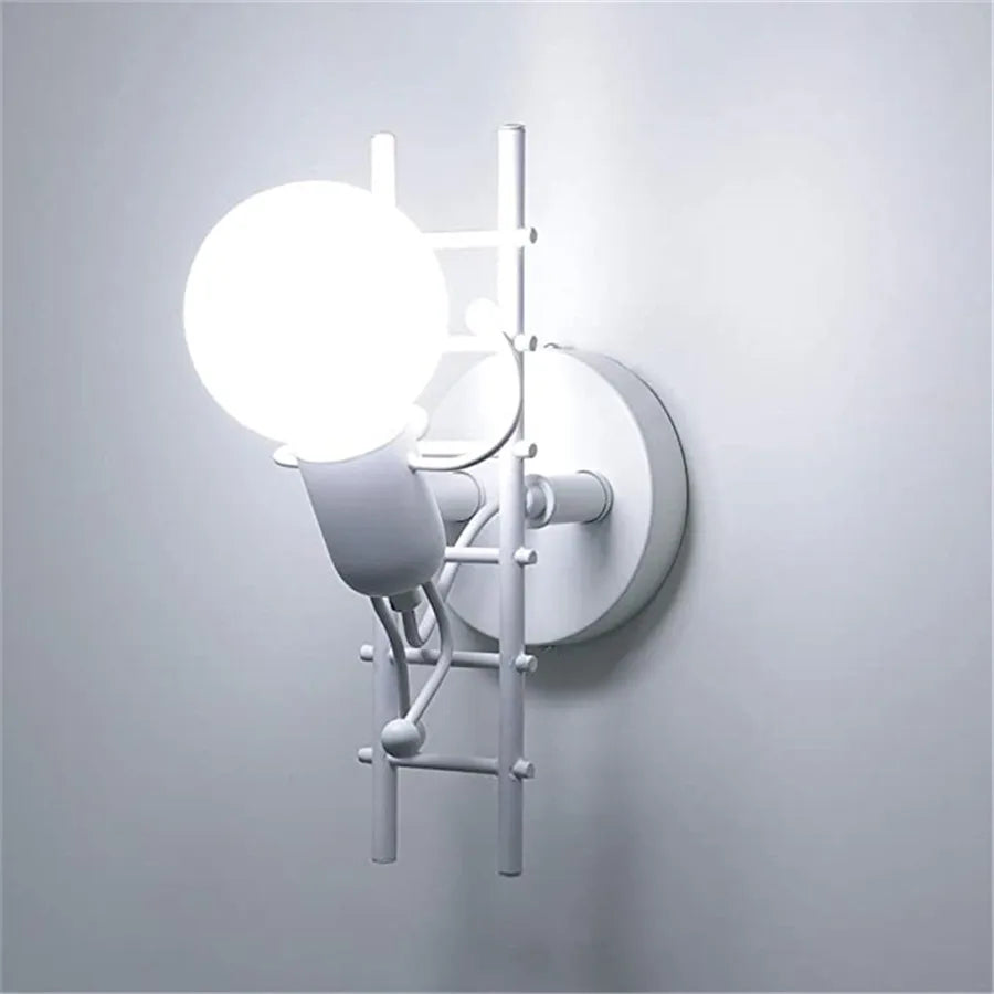 applique murale moderne fer blanc cage trapèze spirale éclairage cuisine chambre entrée étude salle
