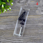 bougies numériques anniversaire noires décoration gâteau moderne adhésif