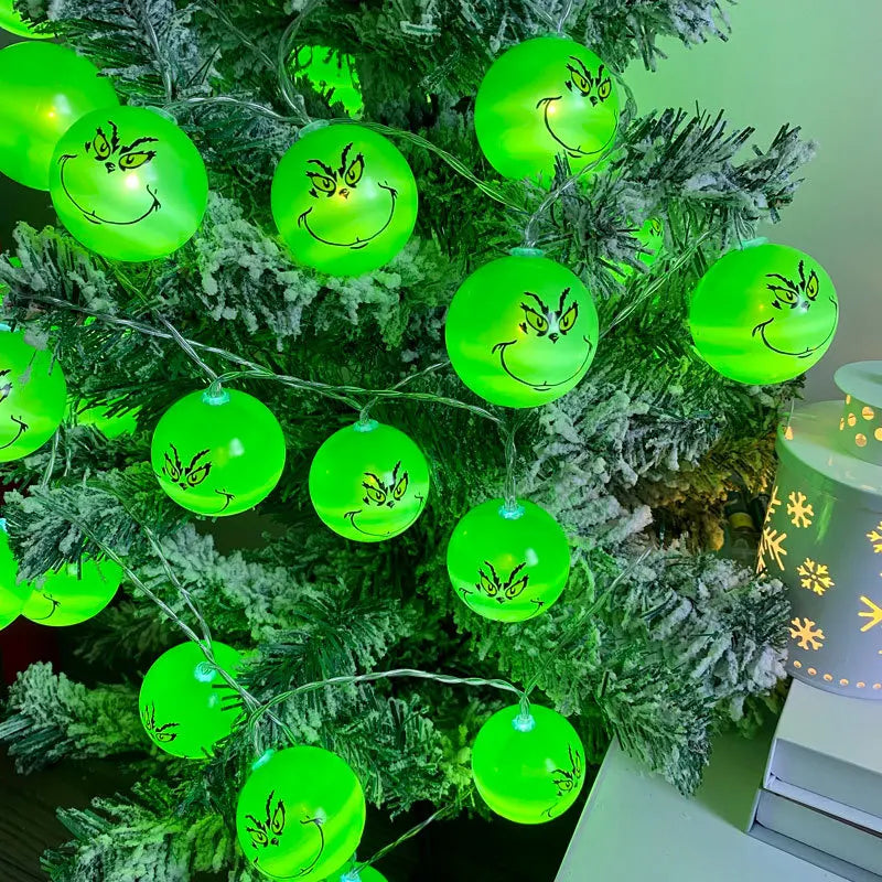 guirlande lumineuse vert souriant clips 10 leds 20 leds 40 leds décoration noël anniversaire