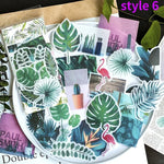 autocollants stickers végétaux fleurs feuilles oiseaux horloges mandalas papillons vintage romantique adhésifs