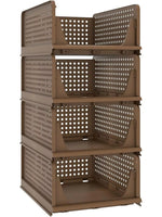 paniers rangement blancs perforés empilables respectueux environnement moderne fournis clips armoire vêtements pliés