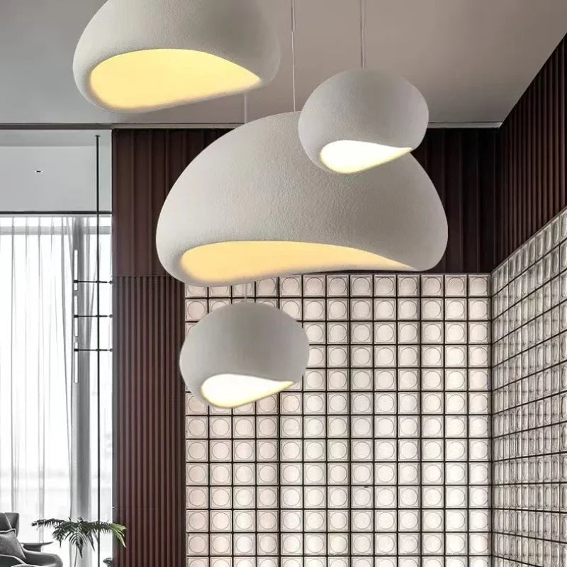 suspension lumineuse moderne blanc texturé opaque salon étude 30cm 40cm 50cm 60cm