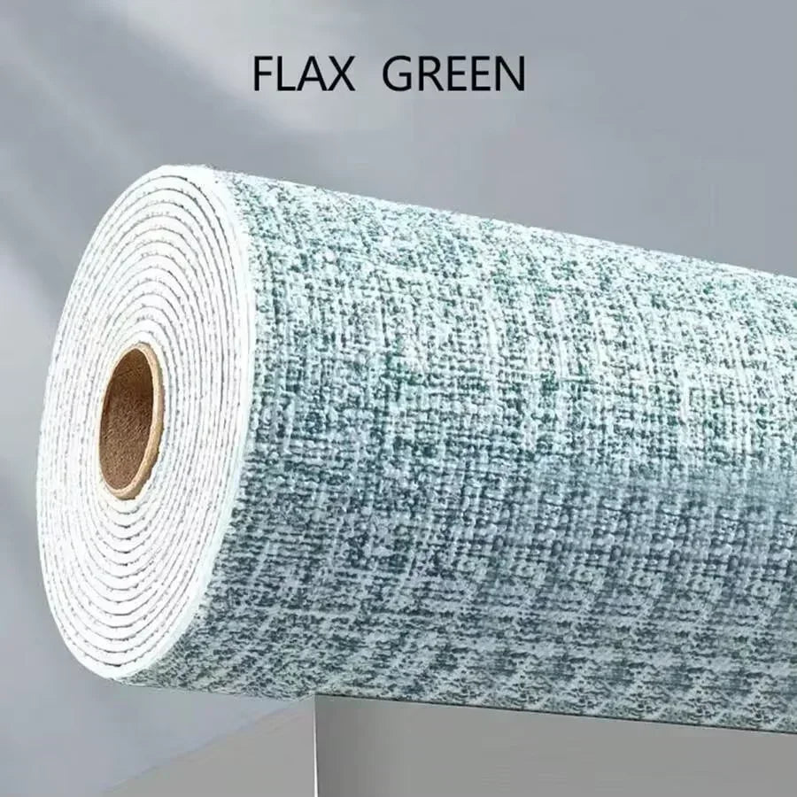 papier peint auto adhésif moderne texture lin verte beige rose blanc imperméable