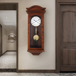 pendule mural classique bois doré salon décoration horloges aiguille cadran chiffres romains fixations murales