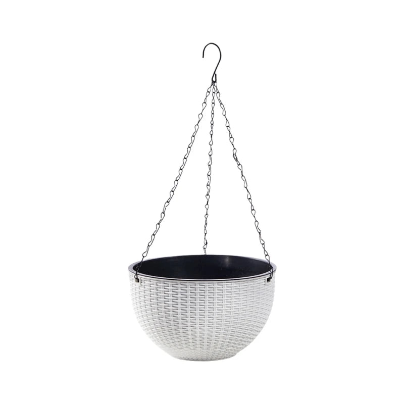 panier suspendu tissé moderne blanc rouge violet rose vert bleu accroché fleur plante verte
