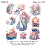 autocollants sirènes mer bateau corail bijoux bleu vert rose blanc transparents illustratifs 20pcs