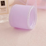 ruban polyester bordure brillante élégant semi transparent couleur unie rose clair bleu clair violet