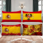 housse coussin drapeau espagnol imprimé polyester moderne rouge jaune blason royal 30x50cm 40x60cm 48x74cm