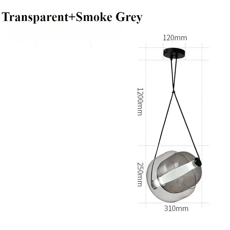 lustre suspendu moderne transparent ampoules led colorées chambre salonhôtel