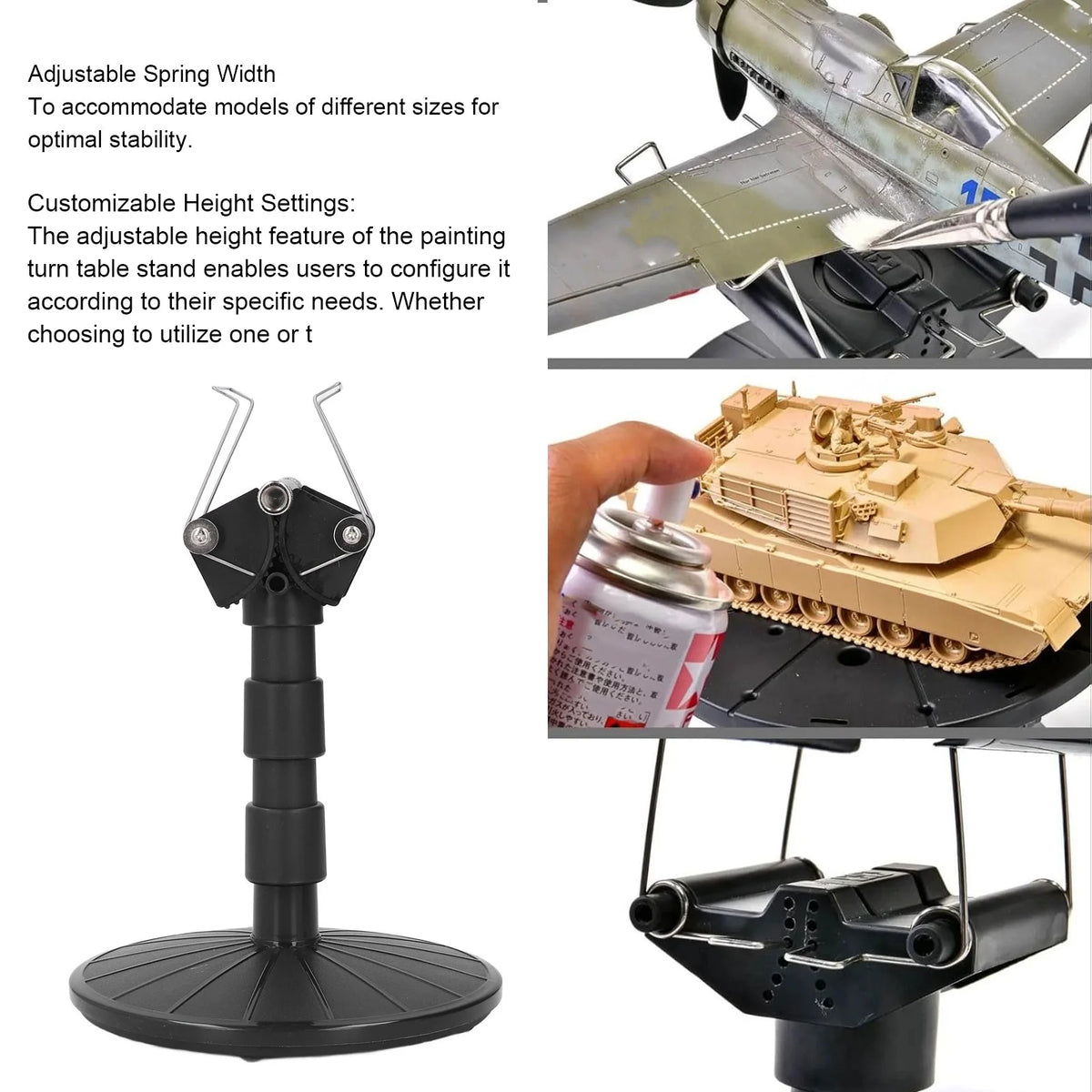 support peinture rotatif noir moderne hauteur réglable vis fixation tournevis table peinture robuste