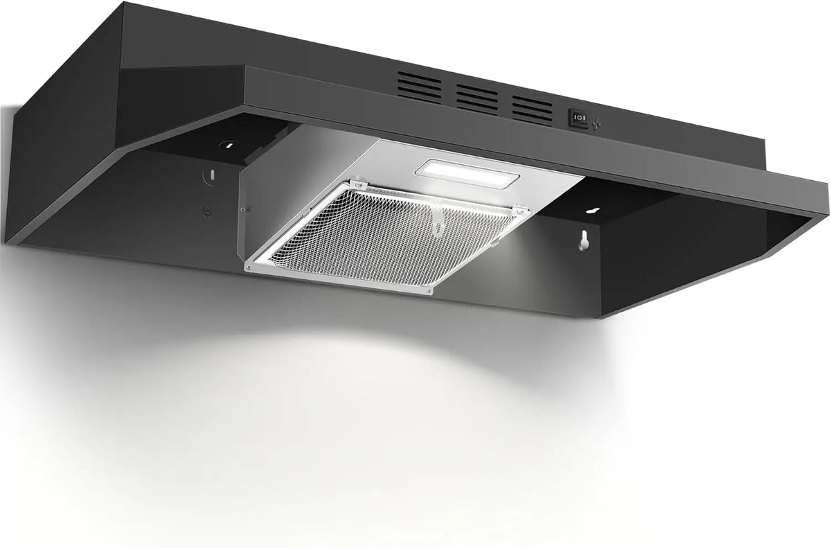 hotte cuisine acier inoxydable 280 cfm vitesses led argentée moderne easy clean